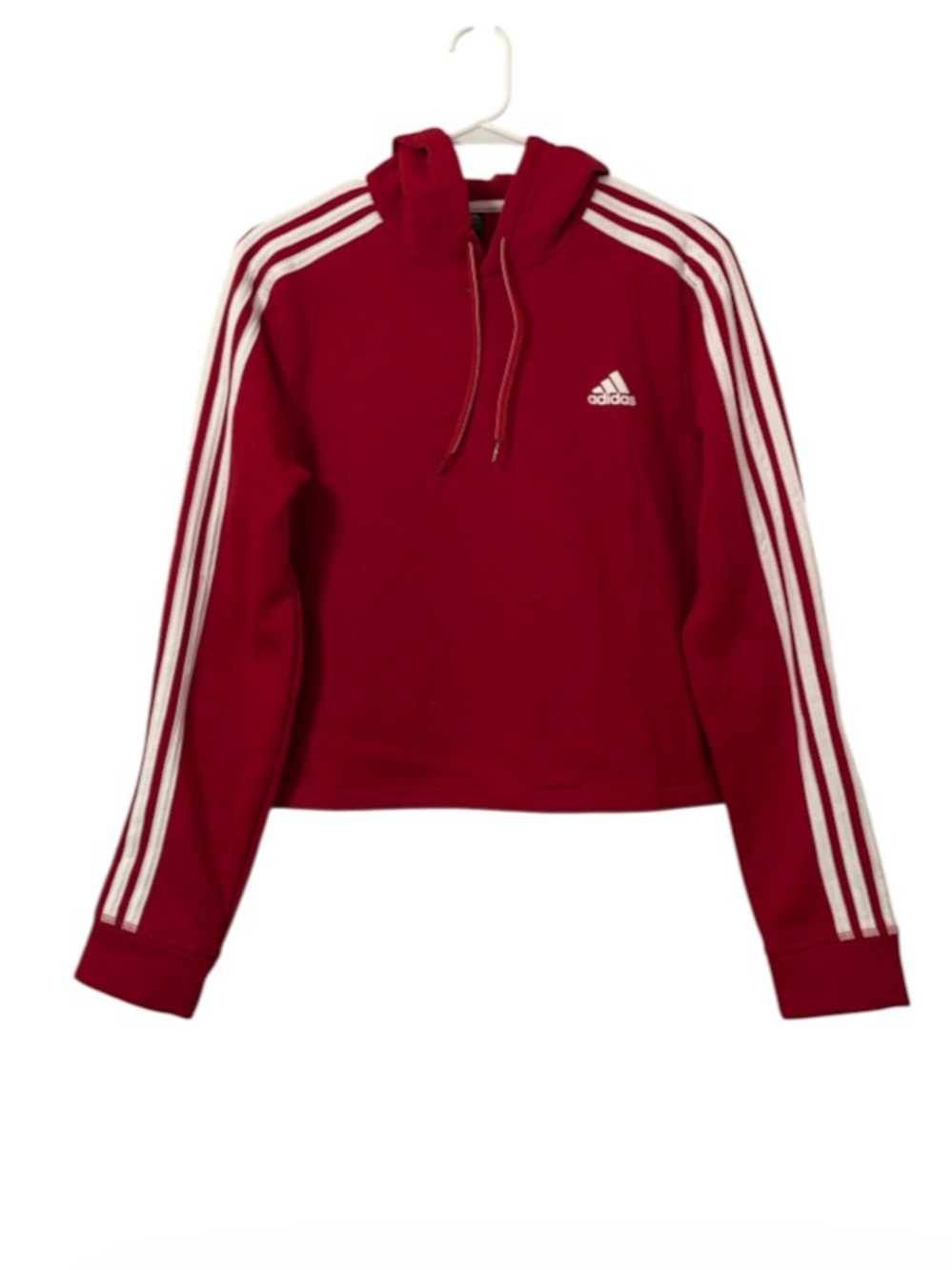 Adidas Cropped Essentials 3 Stripes Athletic Hoodie